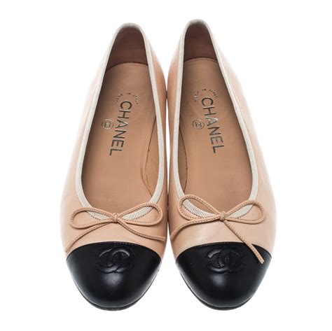 chanel ballet flats two tone|Chanel ballet flats size 41.